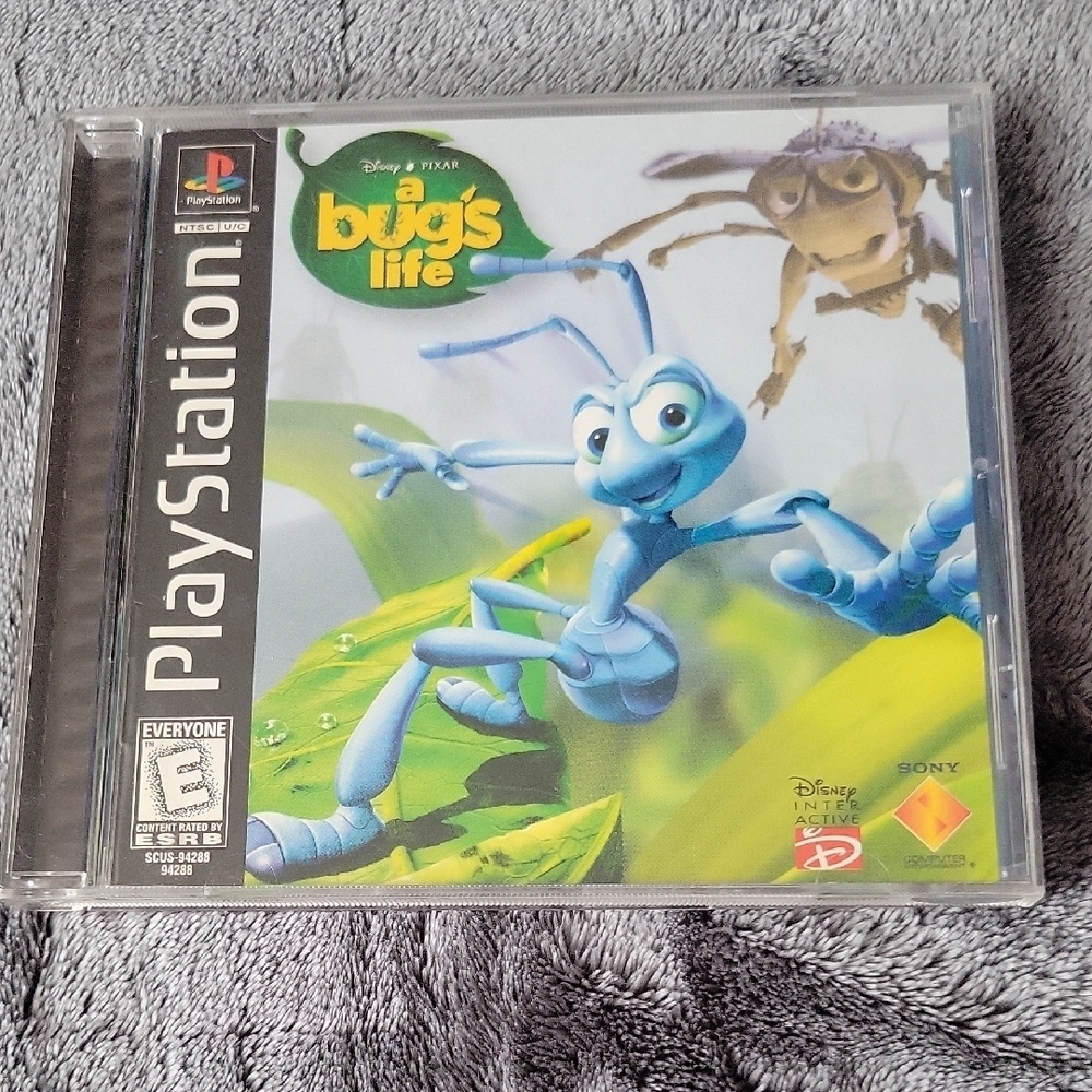 Sony PlayStation A Bug's Life Game - Green and Blue-1998-